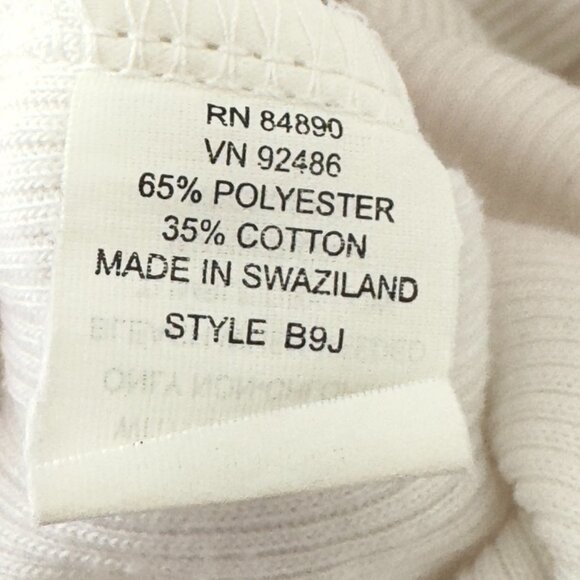 Haband White Ribbed 3-Button Short Sleeve Shirt - Picture 6 of 6